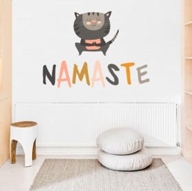 Vinilos decorativos frases de yoga en inglés namaste