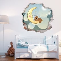 Vinilos decorativos infantiles osito dulces sueños 3d