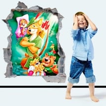 Vinilos pared robin hood agujero decorativo 3d