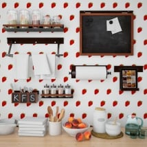 Fotomurales vinilos paredes cocinas fresas