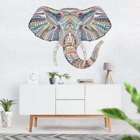 Vinilos decorativos elefante tribal