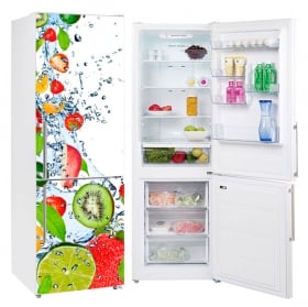 Vinilos decorativos neveras frutas salpicadura agua