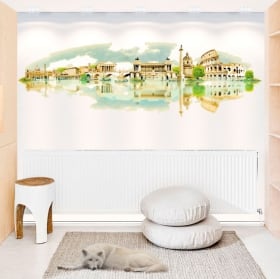 Vinilos decorativos ilustración acuarela roma