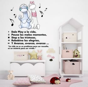 Vinilos decorativos frases motivaci&oacute;n play a la vida