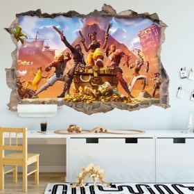 Pegatinas videojuegos fortnite 3d