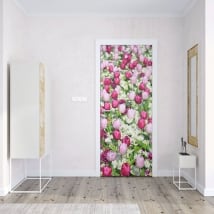 Vinilos para puertas flores tulipanes