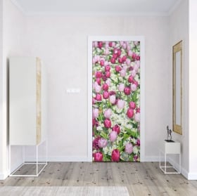 Vinilos para puertas flores tulipanes