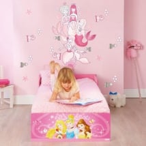 Pegatinas infantiles sirenas con peces y estrellas de mar