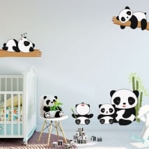 Vinilos y pegatinas infantiles osos panda