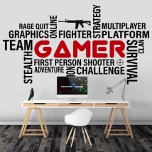 Vinilos y pegatinas gamer tipográfico