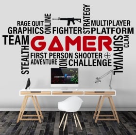 Vinilos y pegatinas gamer tipográfico