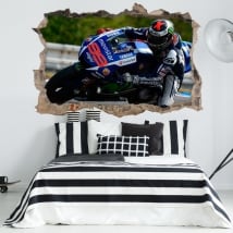 Vinilos paredes 3d motogp jorge lorenzo yamaha