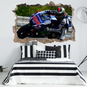 Vinilos paredes 3d motogp jorge lorenzo yamaha