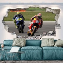 Vinilos 3d motogp dani pedrosa y valentino rossi