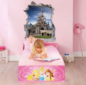 Vinilos paredes 3d castillo disneyland parís francia