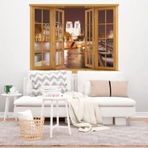 Vinilos ventanas 3d catedral de notre dame parís francia