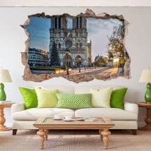 Pegatinas de vinilos 3d catedral notre dame parís francia