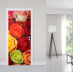 Vinilos para puertas rosas de colores