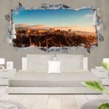 Vinilos decorativos 3d panorámica la alhambra granada