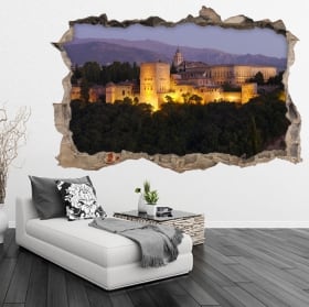 Vinilos 3d la alhambra ciudad de granada españa