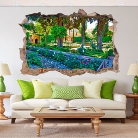 Vinilos 3d jardín la alhambra granada espa&ntilde;a