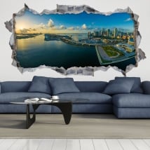 Vinilos decorativos 3d panorámica de miami florida