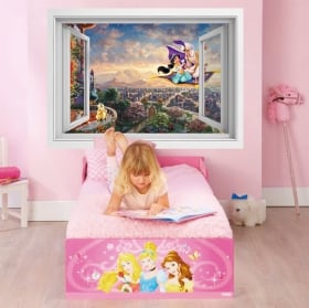 Vinilos disney ventana 3d aladdin