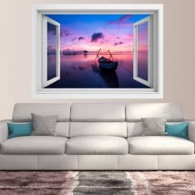 Vinilos 3d ventana amanecer isla phu quoc vietnam