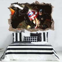 Vinilos y pegatinas 3d capitán américa civil war