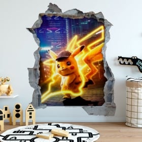 Vinilos 3d pokémon detective pikachu