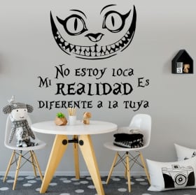 Vinilos gato alicia en el país de las maravillas no estoy loca