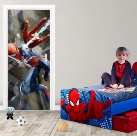 Pegatinas de vinilos para puertas spiderman