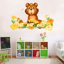 Vinilos infantiles o juveniles oso y flores