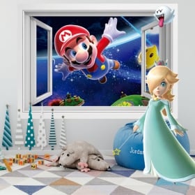 Vinilos infantiles y juveniles super mario galaxy 3d