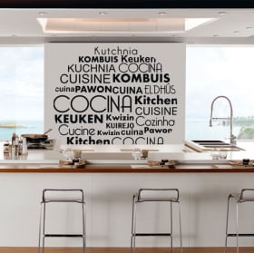 Vinilos y pegatinas cocina en varios idiomas