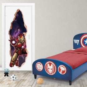 Vinilos marvel puertas 3d iron man