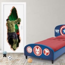 Vinilos marvel puertas 3d hulk