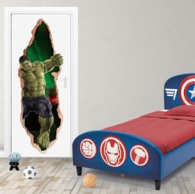 Vinilos marvel puertas 3d hulk