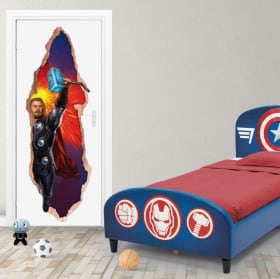 Vinilos marvel puertas 3d thor