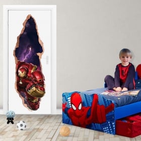 Vinilos para puertas 3d iron man marvel