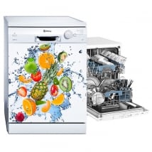 Vinilos lavaplatos frutas y salpicaduras de agua