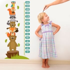 Vinilos y pegatinas animales medidor estatura infantil