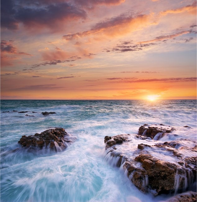 🥇 Vinilos decorativos mamparas baños playa al atardecer 🥇