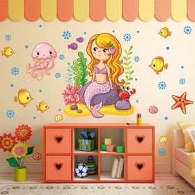 Pegatinas de vinilos infantiles o juveniles sirena