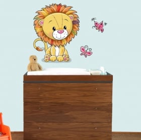 Vinilos infantiles o de bebé león y mariposas