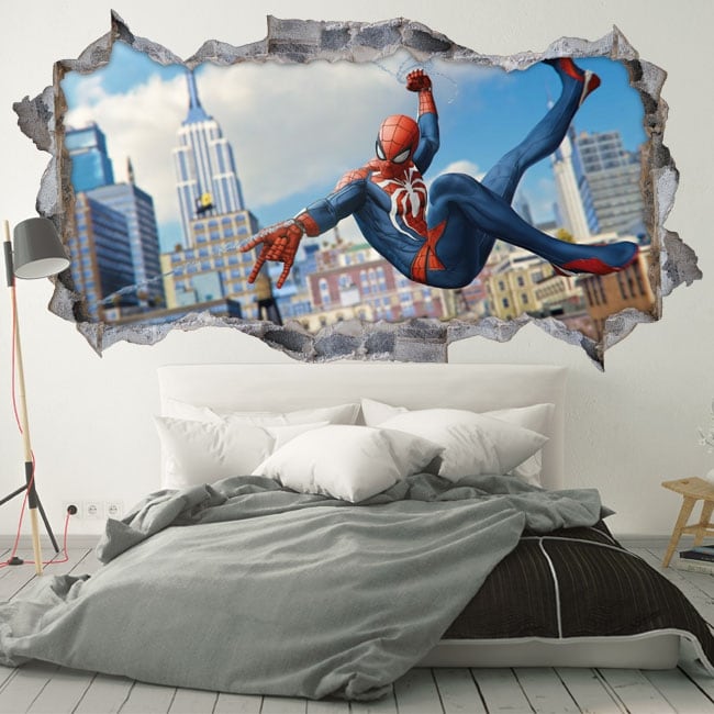 Pegatinas de Spiderman para decoración de pared de habitación infantil