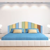 Vinilos cabeceros cama tablas de madera de colores
