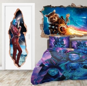 Vinilos puertas 3d nebula guardianes de la galaxia