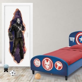 Vinilos marvel puertas 3d calavera