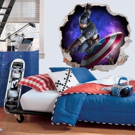 Vinilos 3d marvel capitán américa